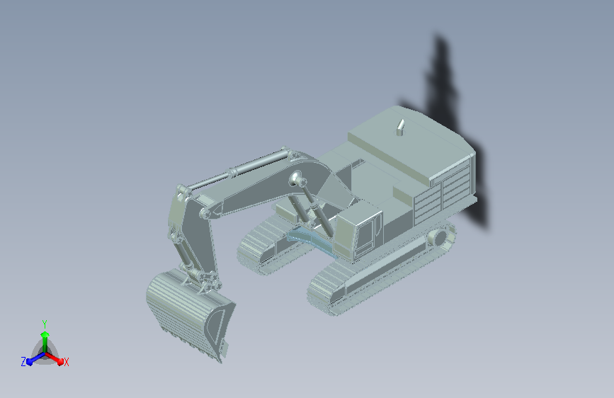 420d履带挖掘机模型3D图纸