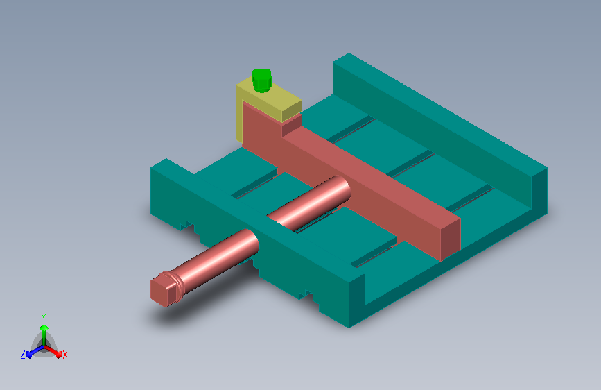 机床双向夹具模型