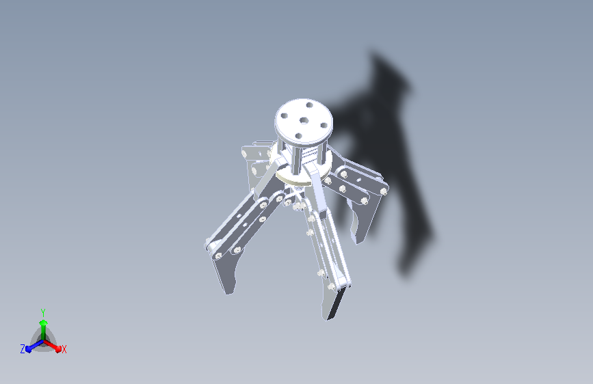 四爪夹持器机械爪3D模型图纸