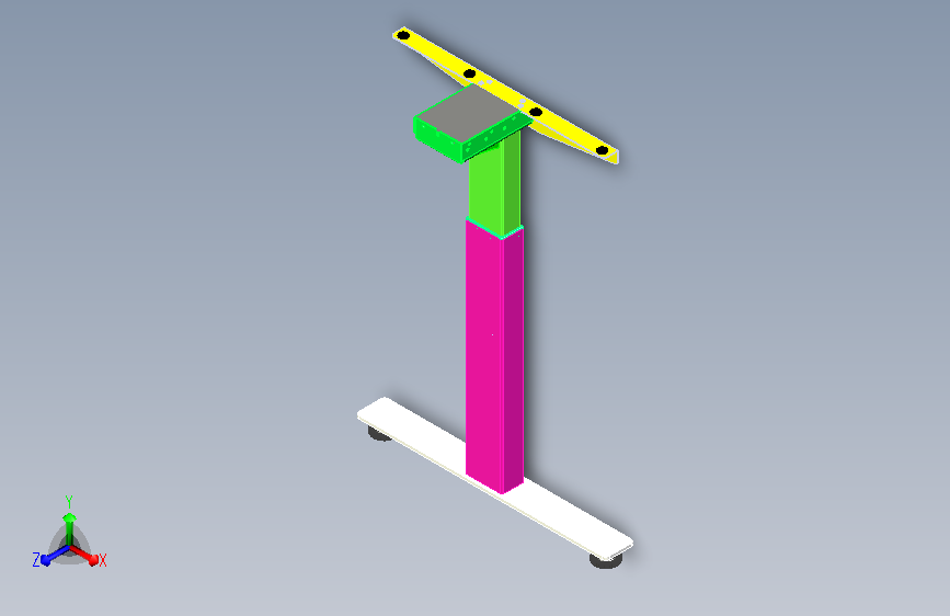 电动升降桌二节矩形管横梁立柱结构