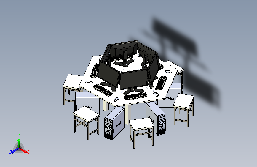 六座环形办公桌