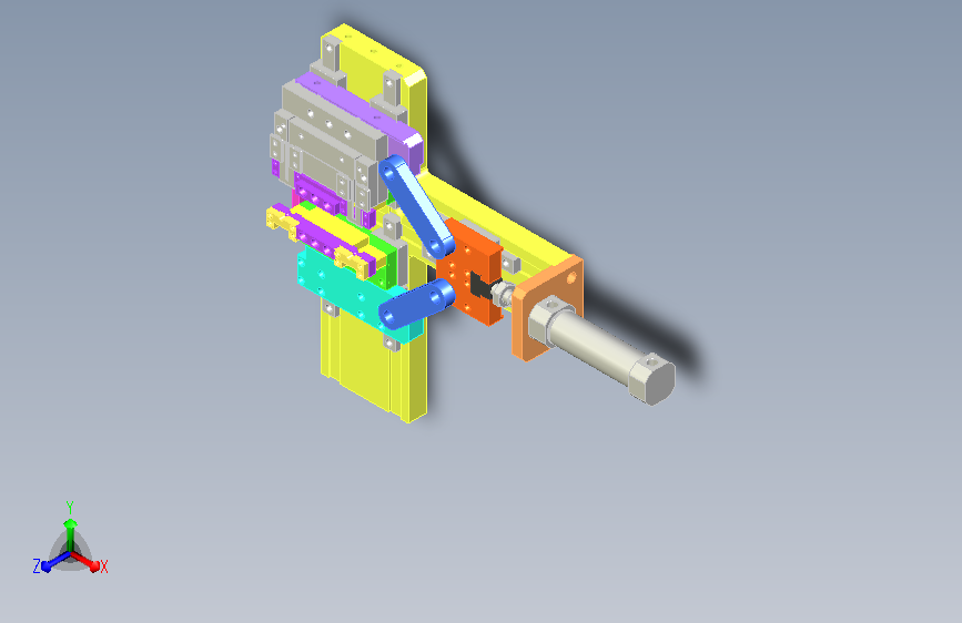 气缸驱动的对中夹紧机构