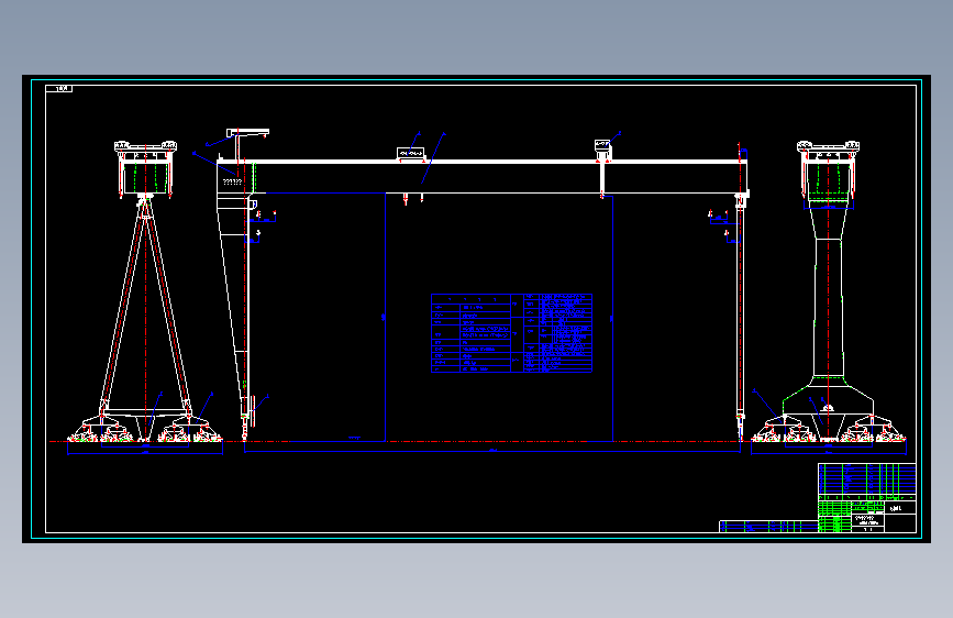 600t船用龙门起重机 cad