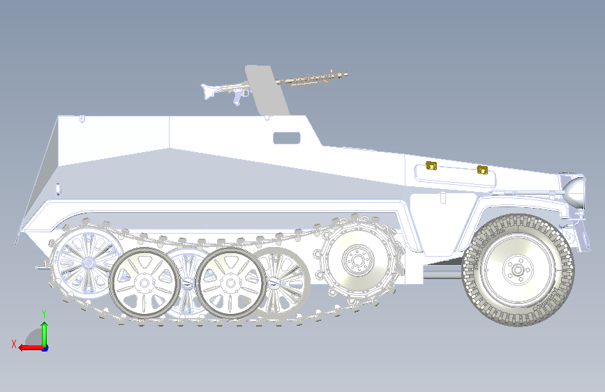 250轻型装甲半履带车 背面视图