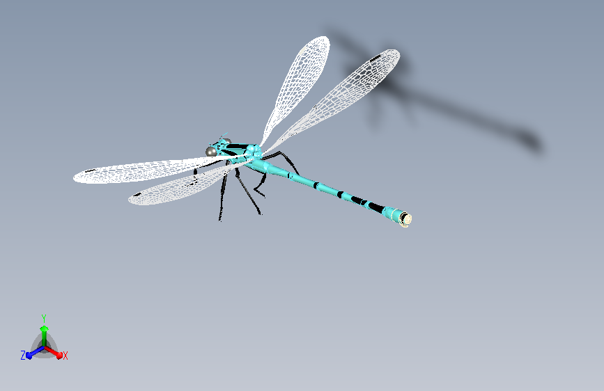 Damselfly蜻蜓蜻蛉模型3D图纸
