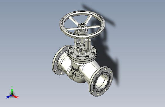 DN200截止阀三维图