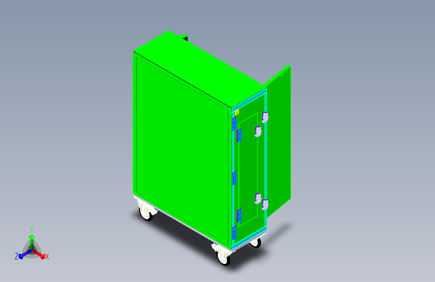 带滑轮钣金工具箱