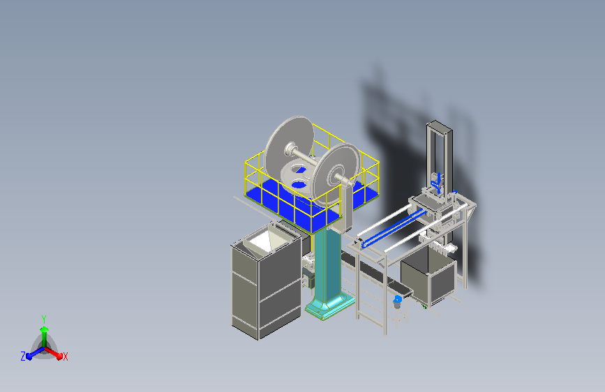 堆垛机和压砖机组合结构