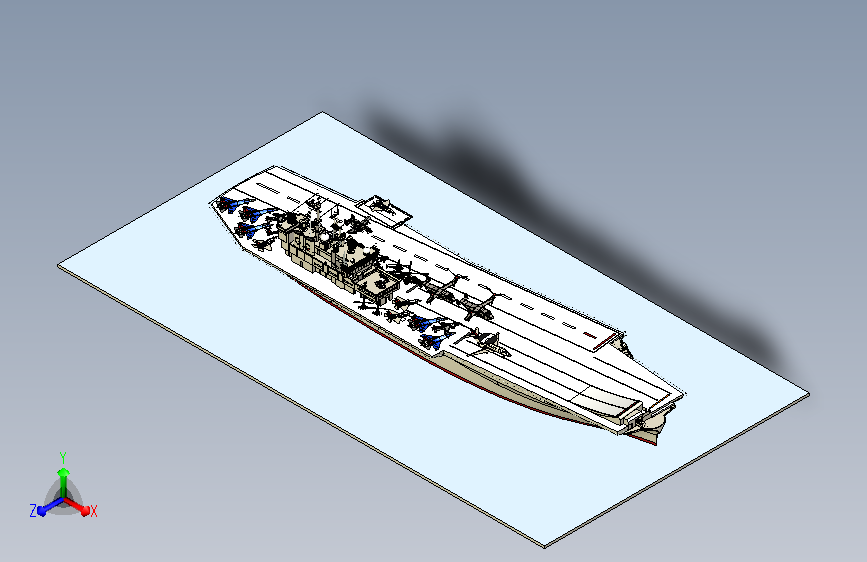 航母及配套歼-10武直等飞机模型三维图纸