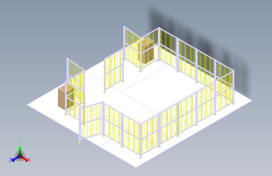 机器人工作站外围网格护栏设计