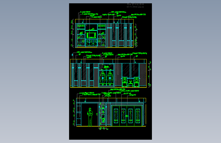 别墅餐厅立面图