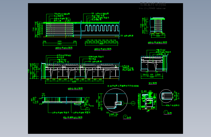餐厅总服务台详图