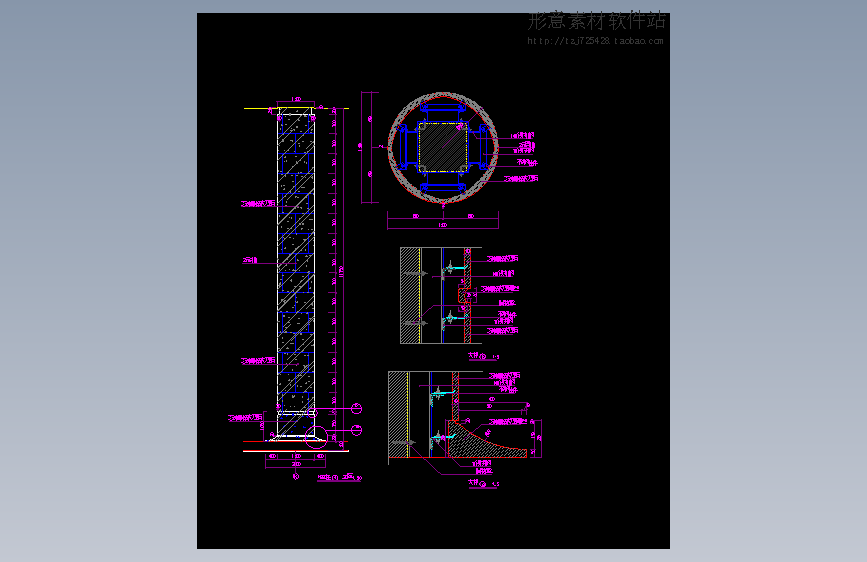 大理石包柱详图