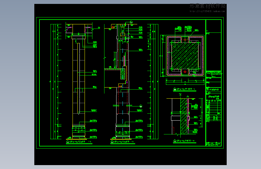 大堂吧装饰柱详图