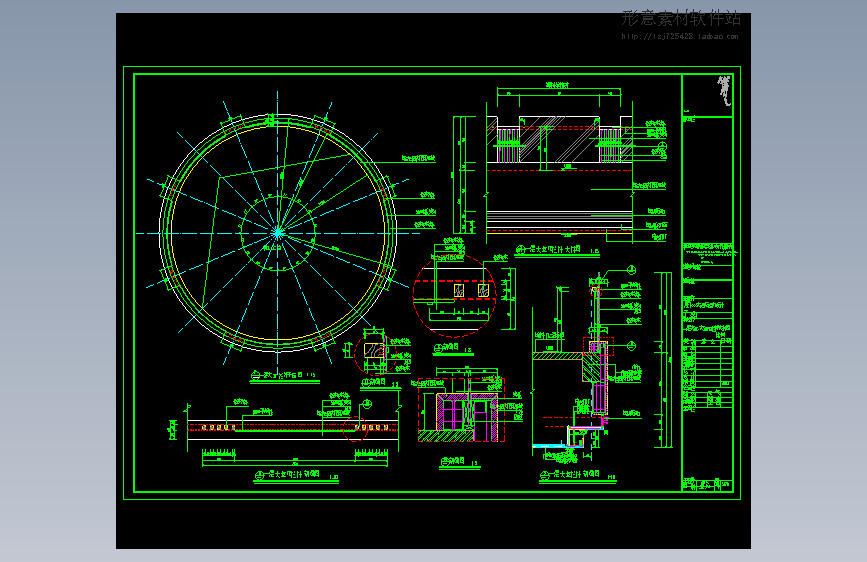 大堂环形栏杆详图