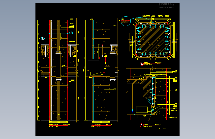 大堂石材柱详图
