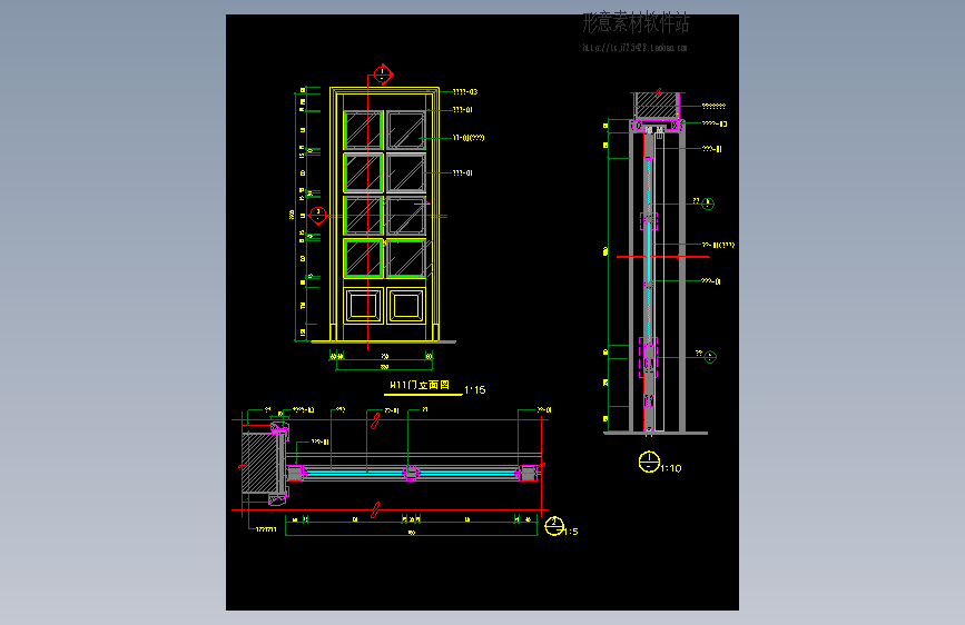 法式别墅门详图