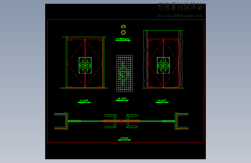 钢化玻璃装饰门详图