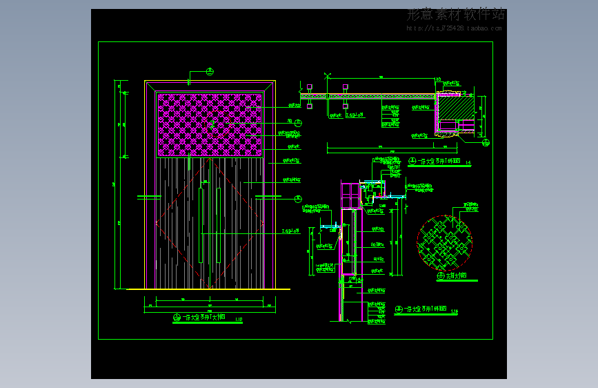 酒店大堂双开门详图