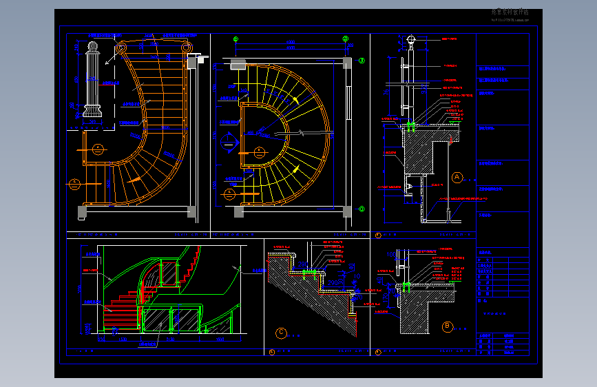 酒店旋转楼梯详图