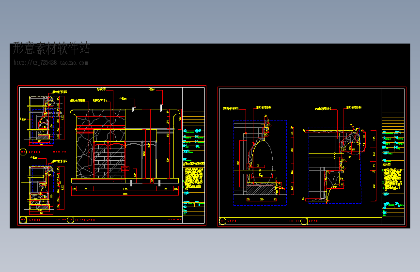 美式别墅壁炉详图