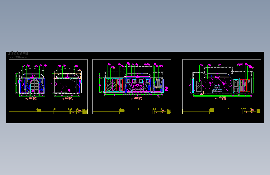 欧式别墅主人房立面图