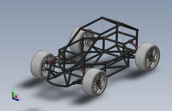 全组件车底盘模型