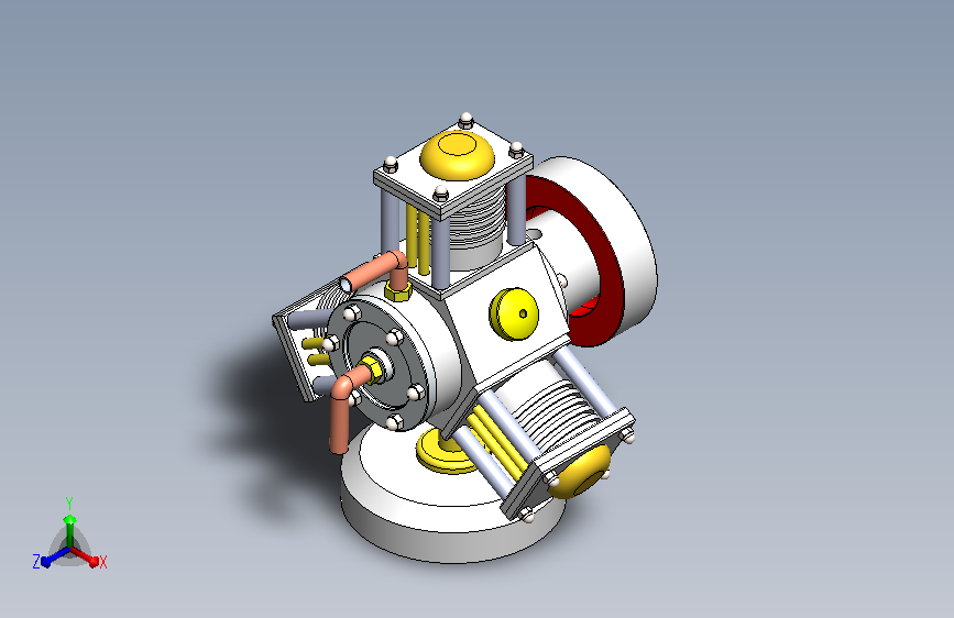 三缸径向蒸汽机