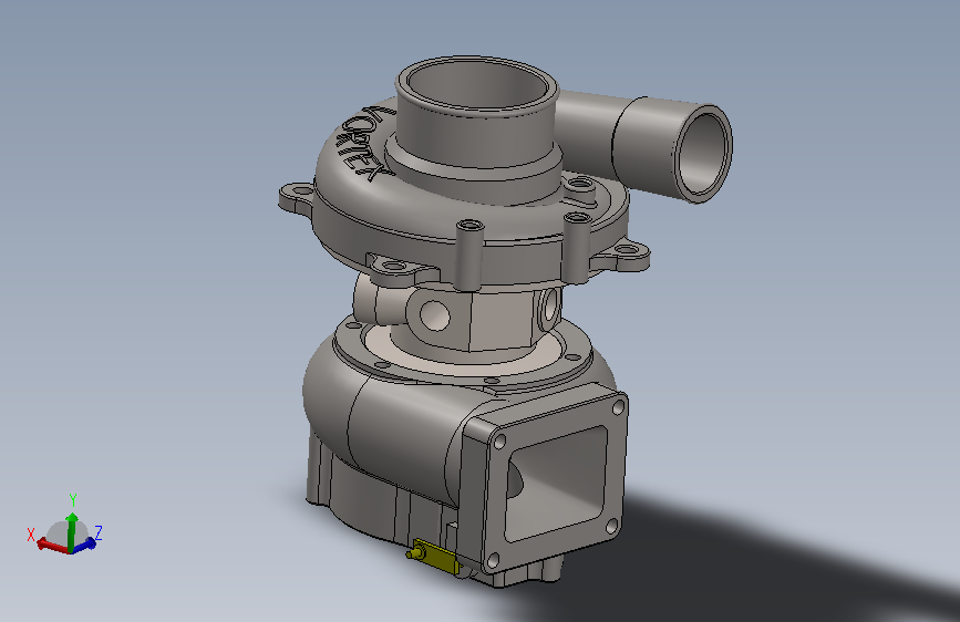 三维模型的涡轮增压器