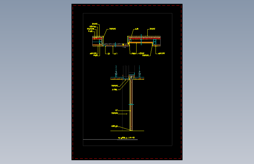 【标准门】贴墙明装移门节点图