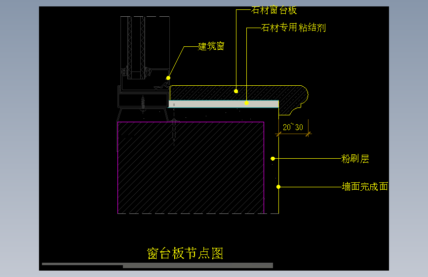 【墙身】窗台板节点图