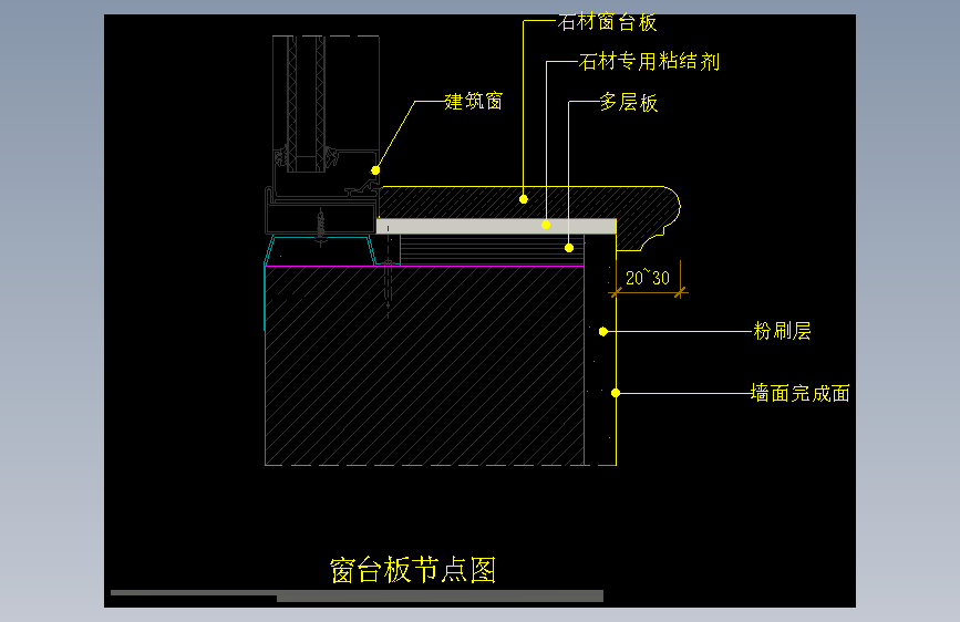 【墙身】窗台板节点图一