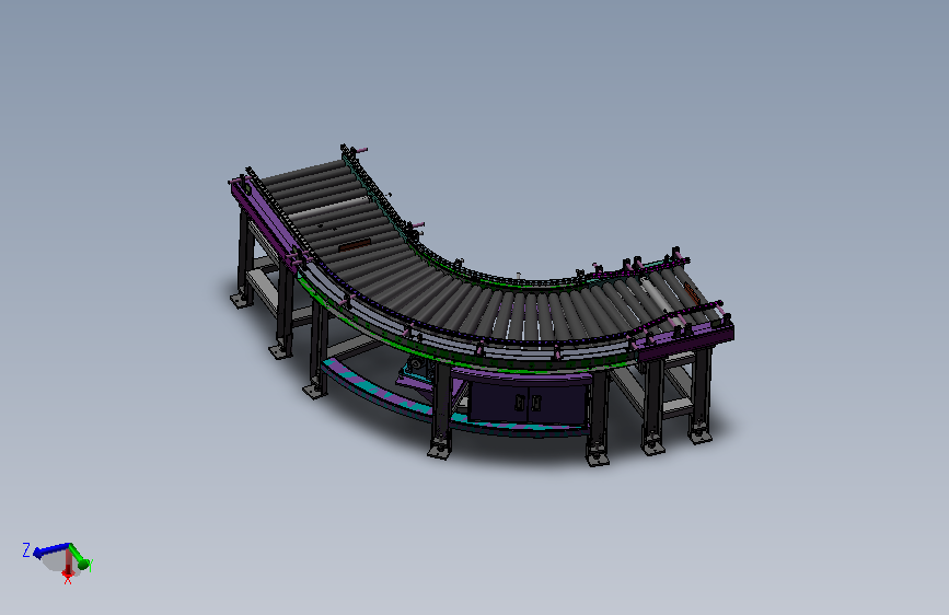 0.663米宽转弯滚筒输送机