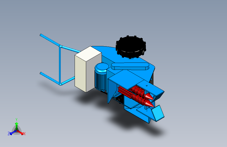 电动单行玉米收获机ug