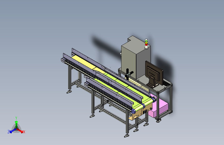 流水生产线在线打标贴标设计