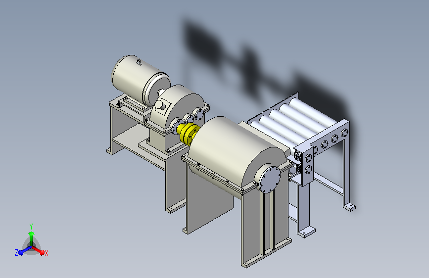 轮胎切碎机三维装配图颜色