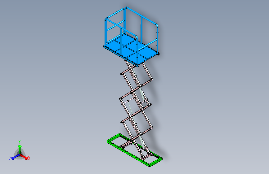 气缸驱动剪叉式二级升降平台设计