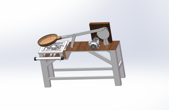 自动炒菜机设计（模拟颠勺式）（三维stp模型+二维cad图纸说明）