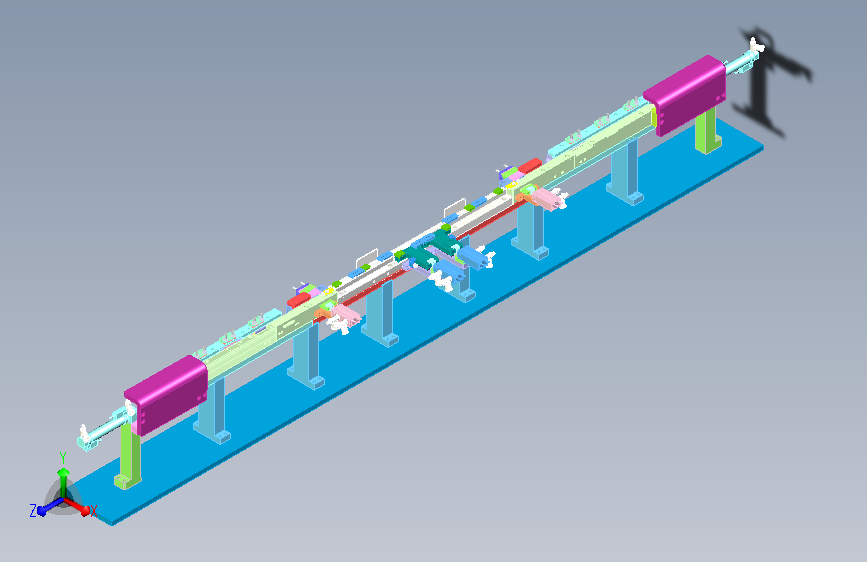阵列步进式向前推送输送线设计