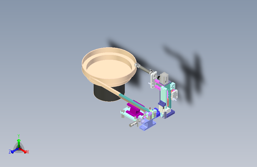 振动盘出料+机械手取料