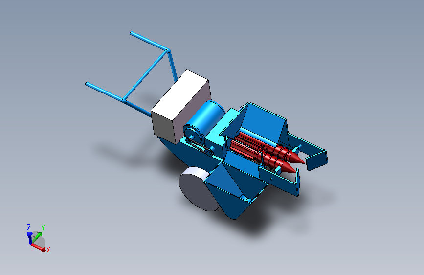 电动单行玉米收获机三维图1398450