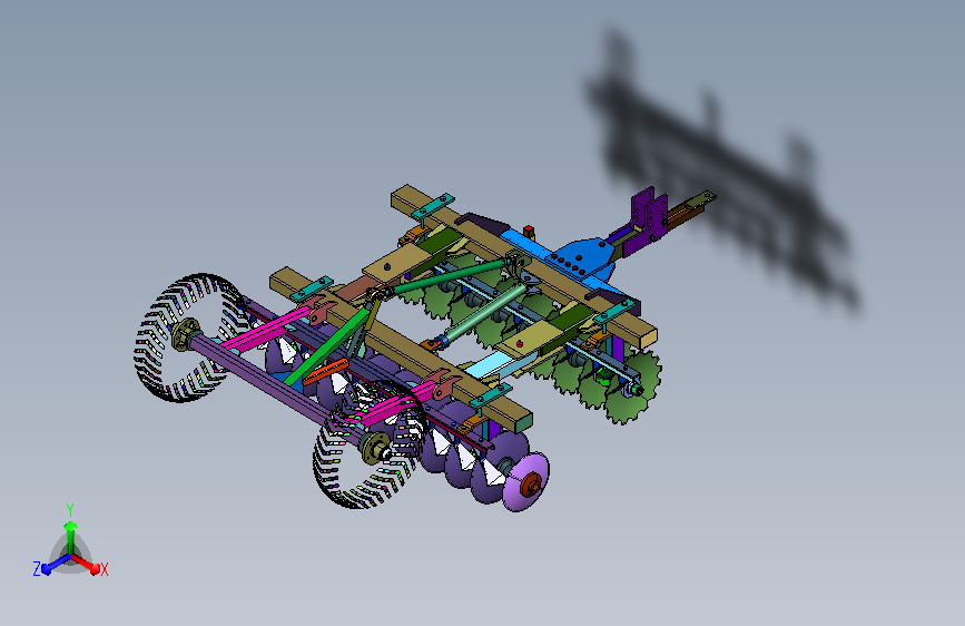 多盘式农用松土耙机
