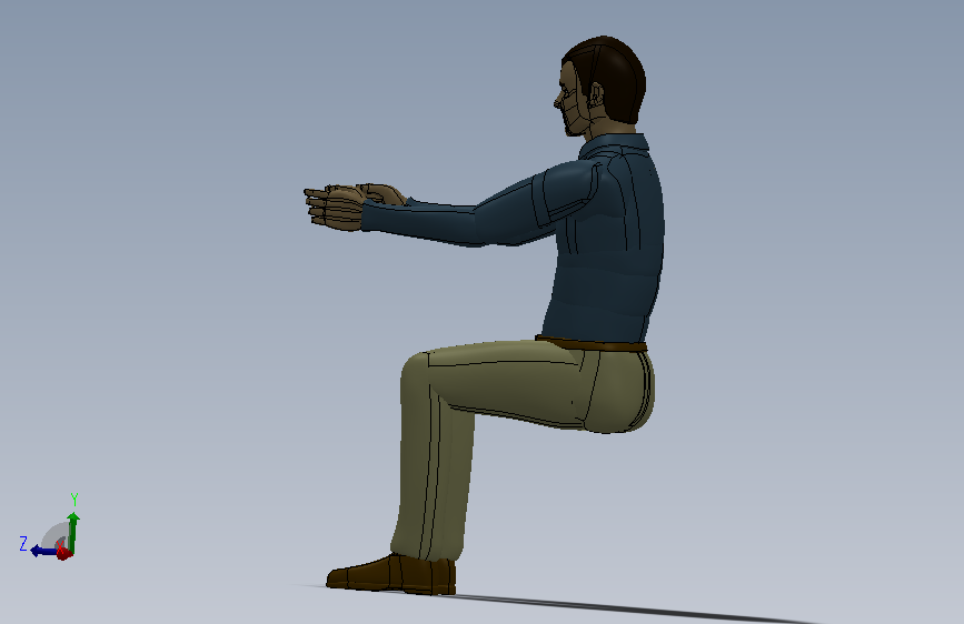 人形坐姿伸曲臂