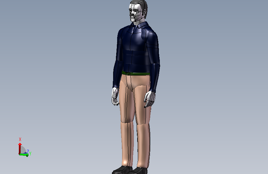 操作员站立人体模型