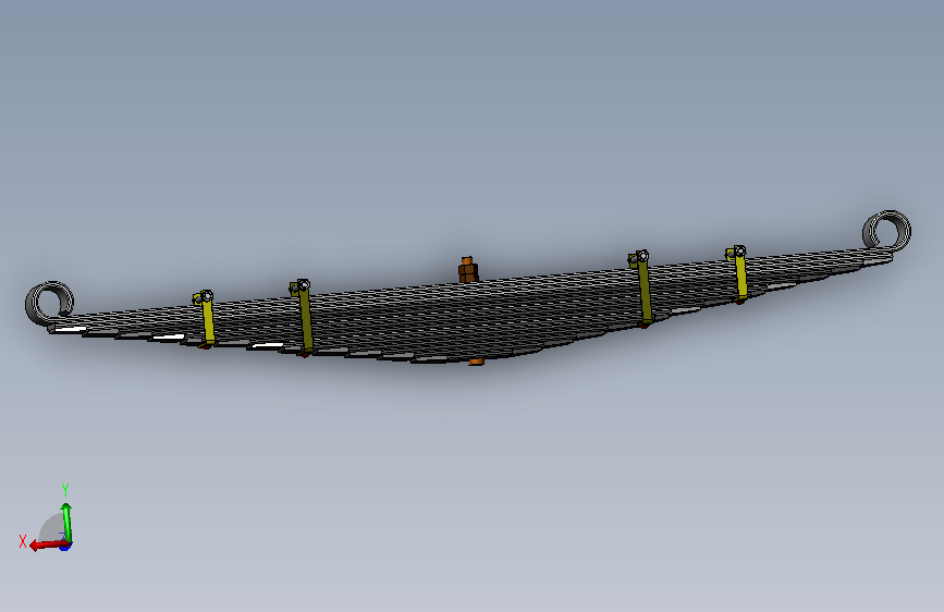 中型货车钢板弹簧模型（三维+二维）531705==wb20