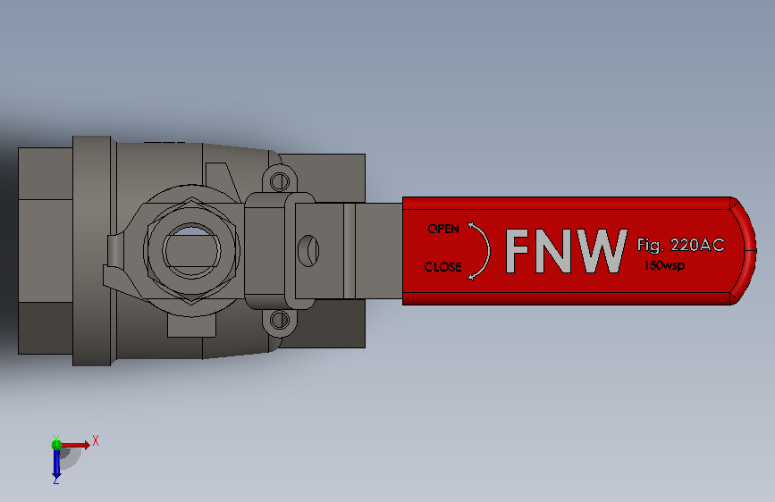 二片式内螺纹球阀FNW-FNW220ACG 俯视图