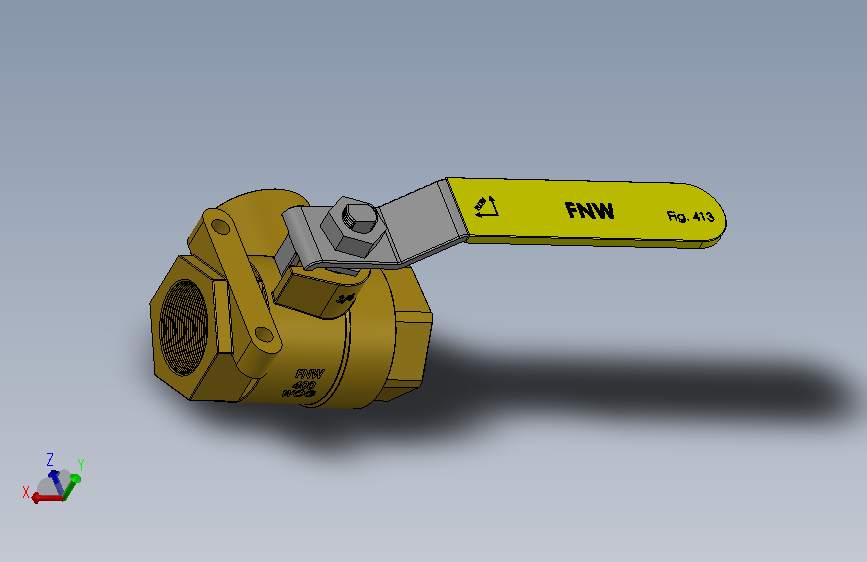 阀门FNW-FNW413F_SOLIDWORKS 2016_模型图纸下载 – 懒石网