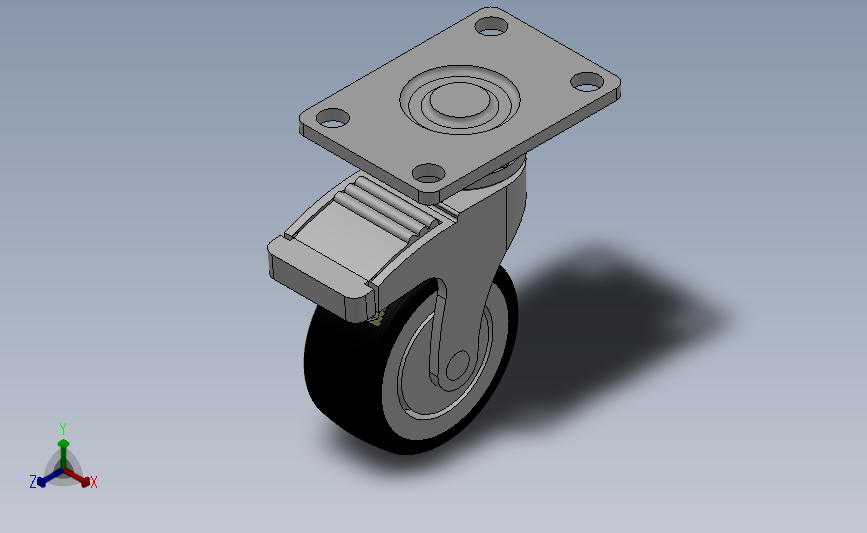 P04-01C-100-202G医疗轮[P04-01C-075-202G]脚轮_SOLIDWORKS 2018_模型图纸下载 – 懒石网