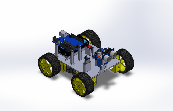 Arduino蓝牙编程小车Solidworks设计 附STEP