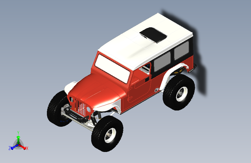 Jeep CJ8 带悬挂的吉普车模型
